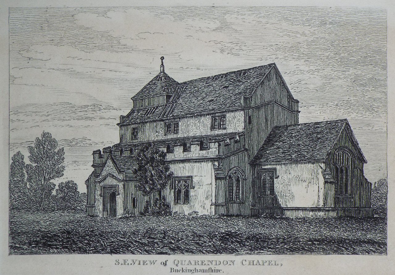 Print - S.E. View of Quarendon Chapel, Buckinghamshire.